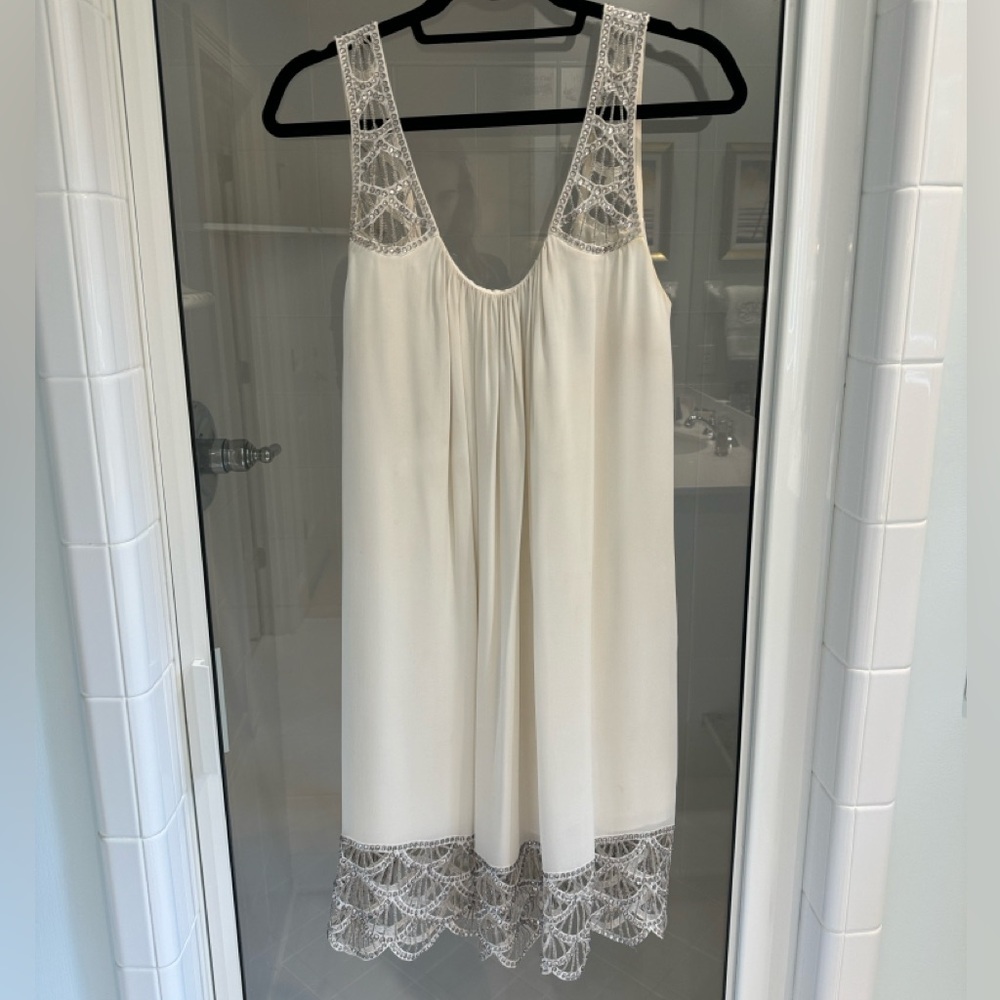 BCBG Silver and White Dress
New Years Eve